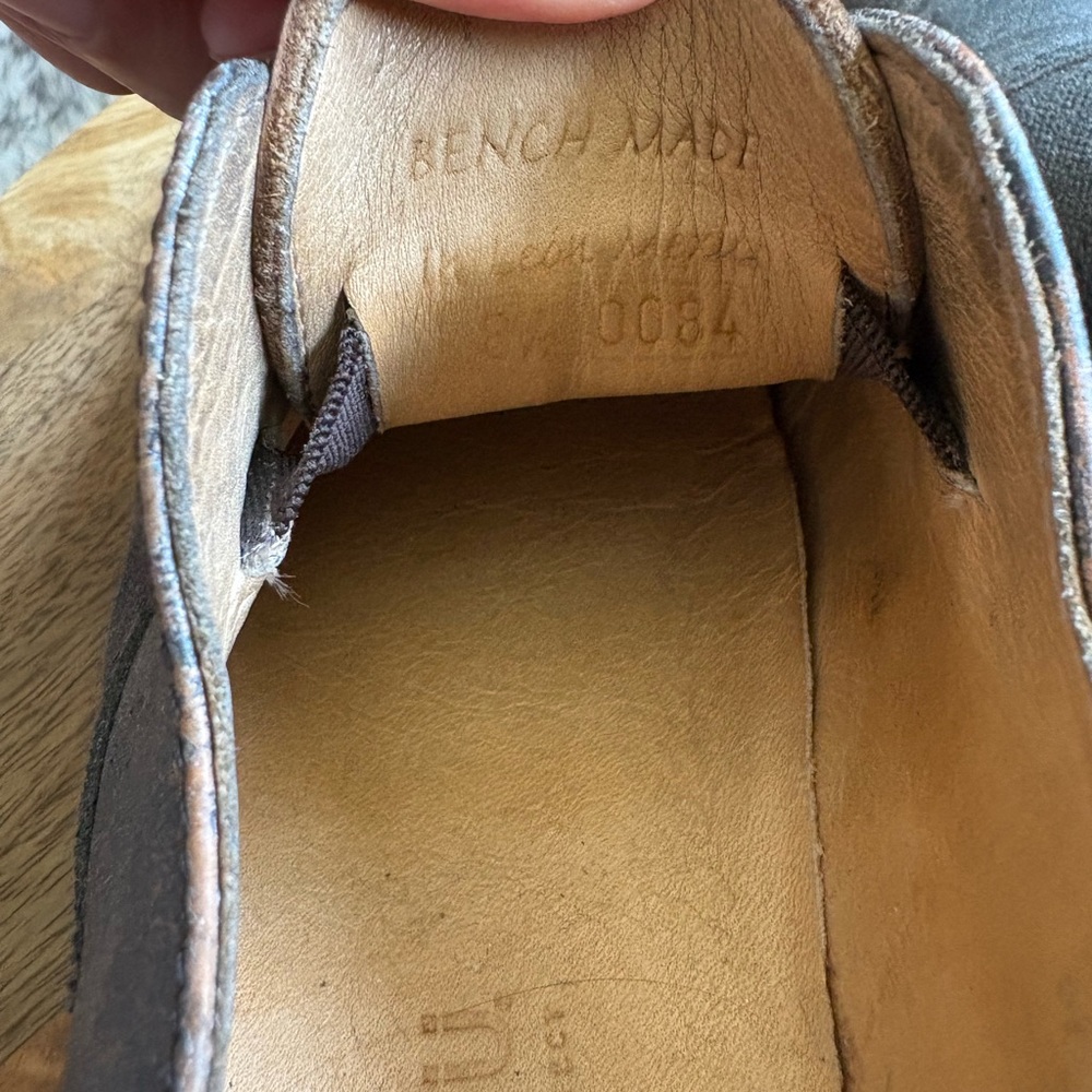 Bed Stu Cobbler series distressed leather and canvas grey blue barely worn - Picture 3 of 4